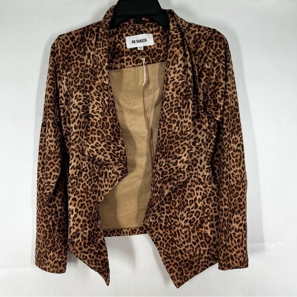 BB Dakota Aleah Leopard Print Faux Suede Jacket XS - Picture 2 of 5